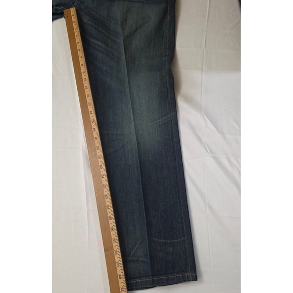 Levi 502 Jeans Mens 36X31 Blue Denim Regular Taper Straight 5 Pocket
 Zipper Fly - Picture 9 of 12